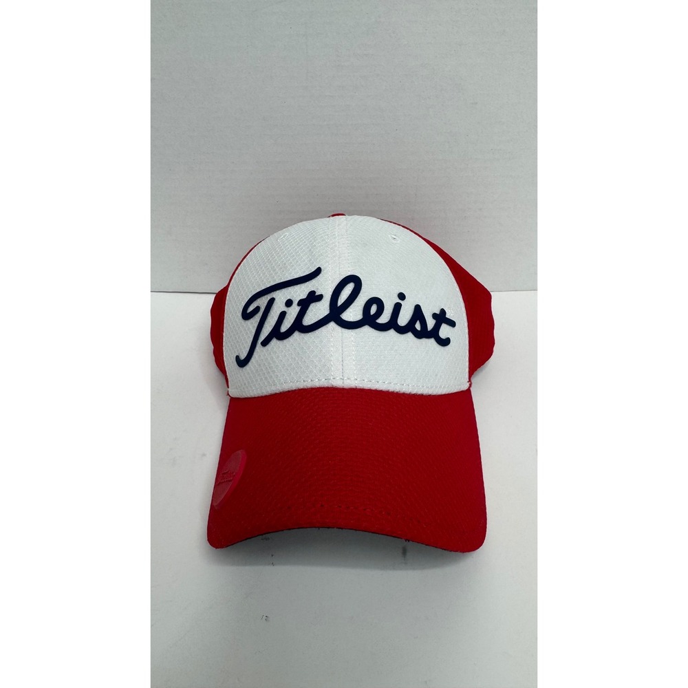 Titleist Performance Golf Hat Red White Navy Blue Adjustable Strapback Cap
